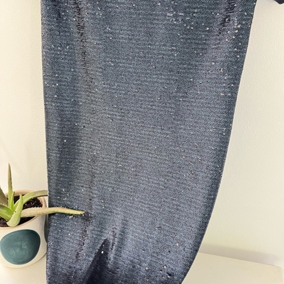 ANTHRO Moulinette Soeurs Interstella Blue Sequin Midi Shift Dress size XS - Picture 3 of 10